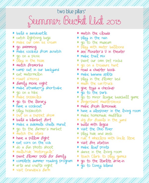 summer bucket list 2013 copy